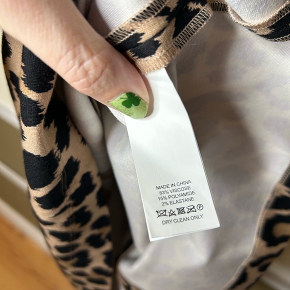 Kate Spade Leopard Boatneck Fit & Flare 3/4 Sleeve Dress 2 - Picture 7 of 7